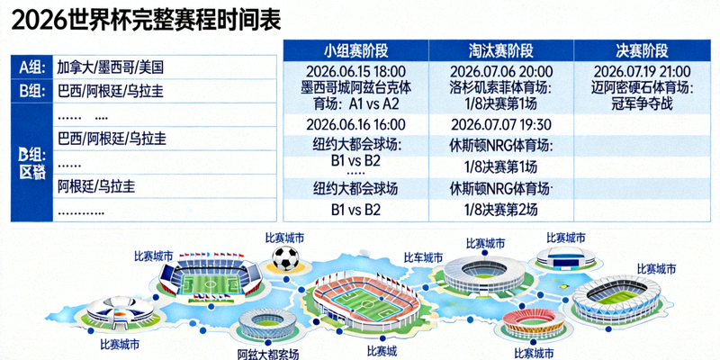 2026世界杯完整赛程时间表图示